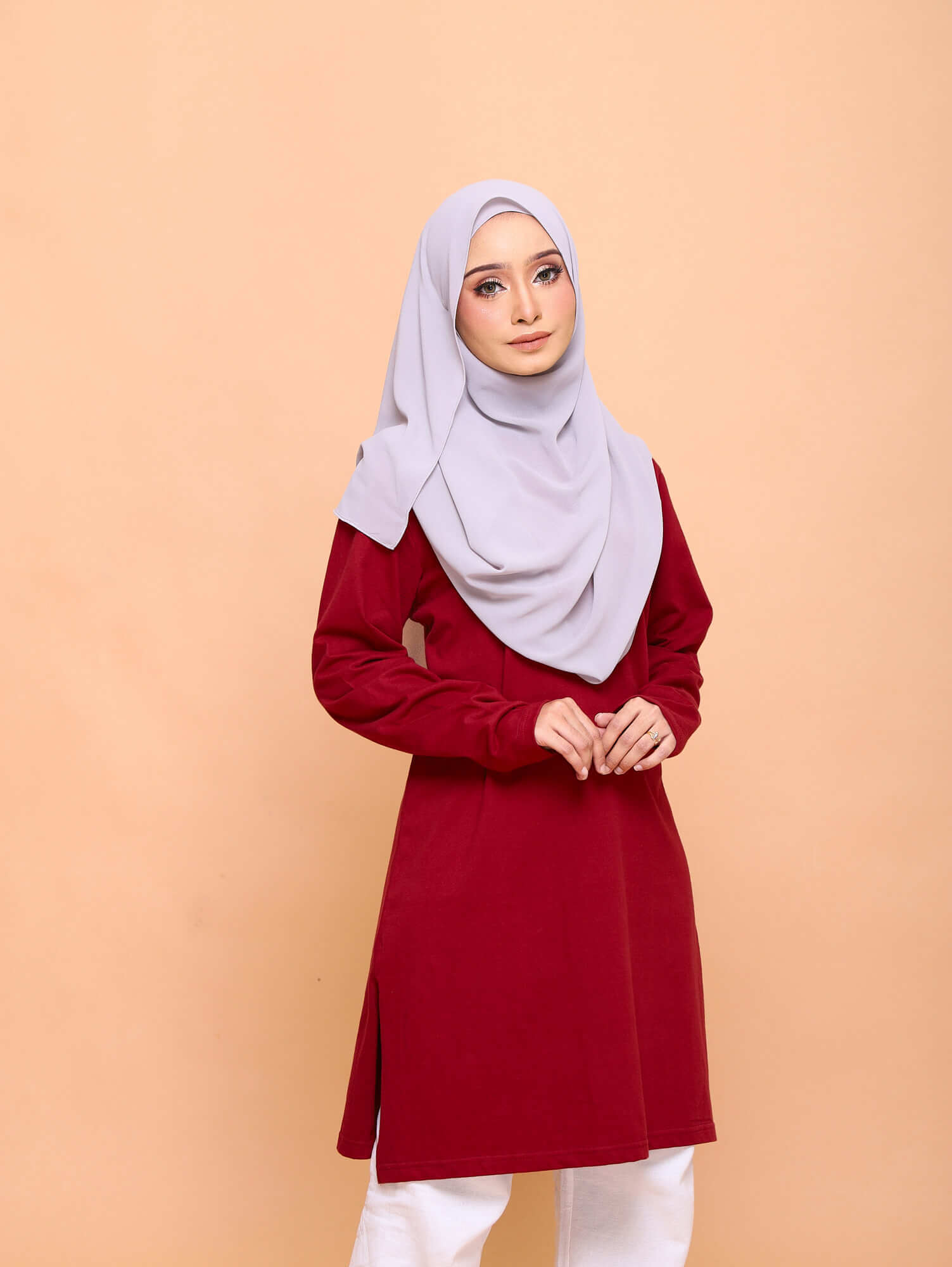 pola t shirt muslimah